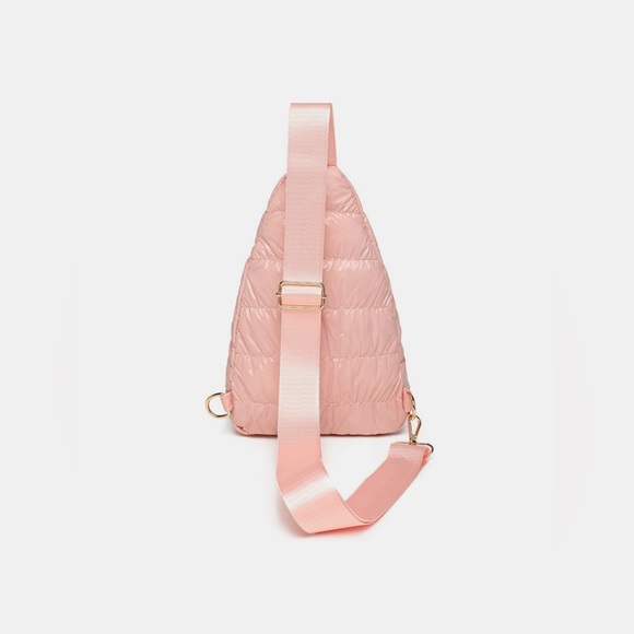 Quilted Adjustable Strap Puffy Sling Bag - Picture 4 of 14